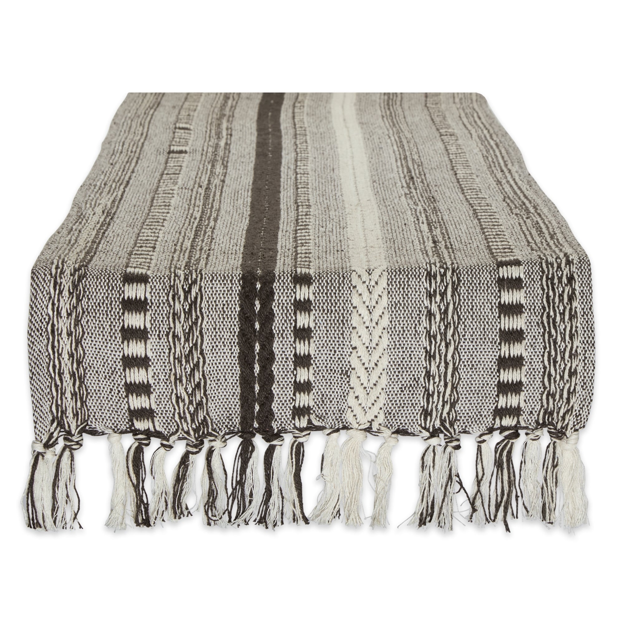 DII Black Braided Stripe Table Runner