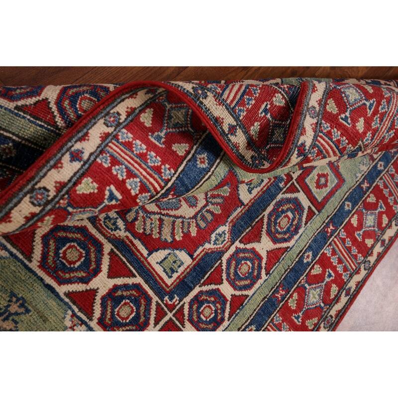 Kazak Foyer Rug Hand-Knotted Oriental Wool Carpet - 3'2" x 5'5"