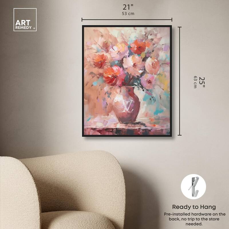 Un Jarron con flores glam Canvas by Art Remedy