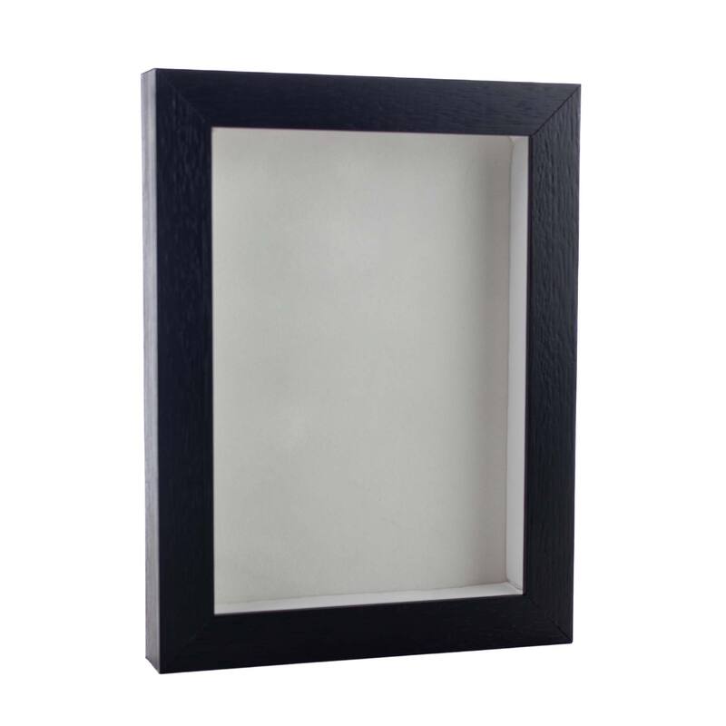 11x14 Shadow Box Frame Textured Black Wood Includes a White Real Suede Texture Acid-Free Backing Board - Holds 11x14 Photo