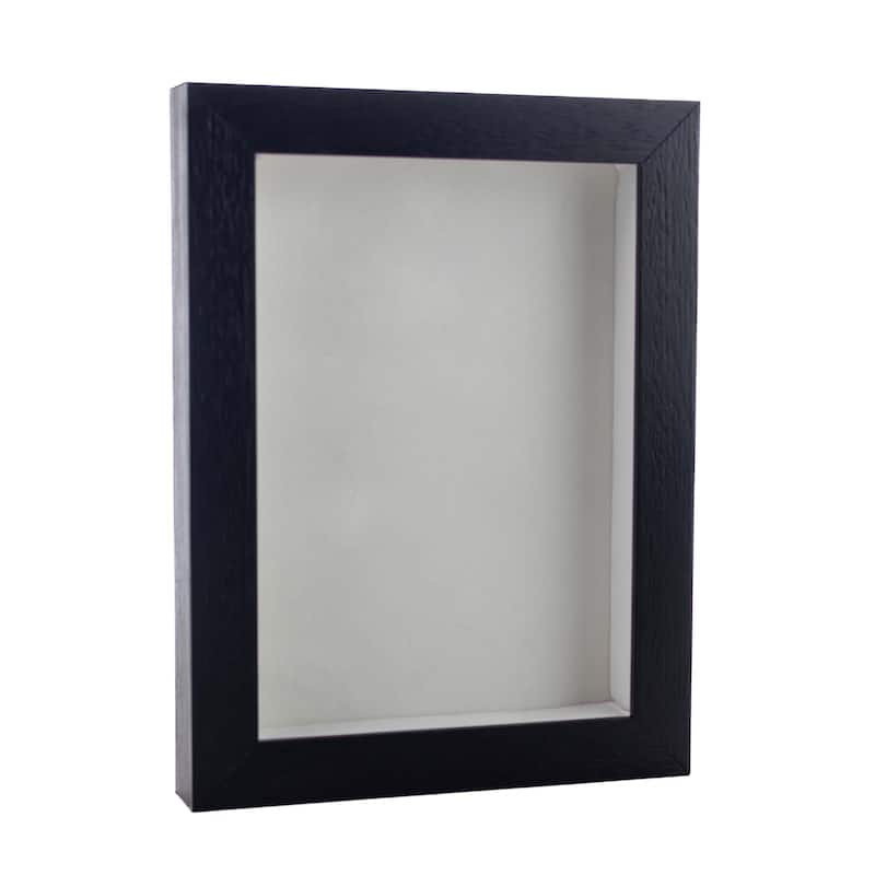 18x22 Shadow Box Frame Textured Black Wood Includes a White Real Suede Texture Acid-Free Backing Board - Holds 18x22 Photo