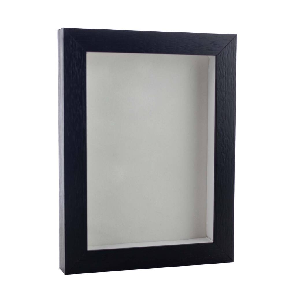 8x12 Shadow Box Frame Textured Black Wood Includes a White Real Suede Texture Acid-Free Backing Board