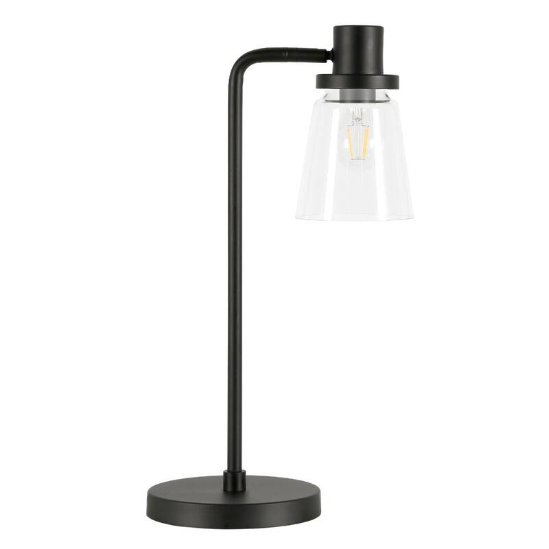 21" Metal Arched Table Lamp With Clear Cone Shade - 7.1" x 7.1" x 21"