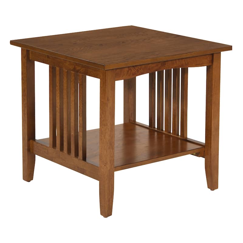 Porch & Den Clifton Mission Medium Oak Finish End Table