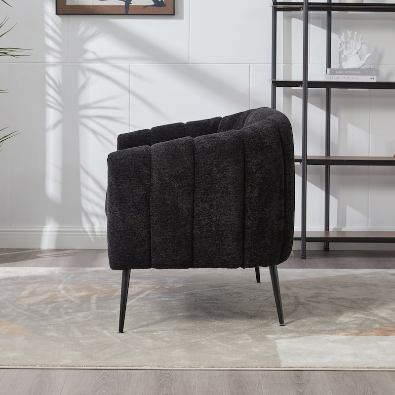 50.2"W Upholstered Mini Loveseat Accent Couch, Small Settee with Metal Legs, Channel Tufted 2-Seater Sofa