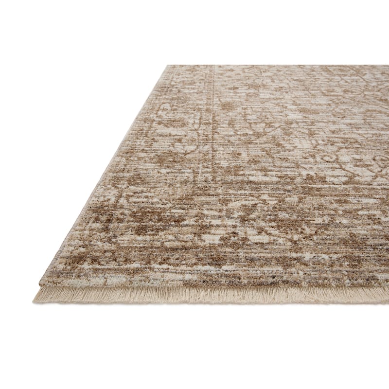 Alexander Home Anniki Persian Botanical Area Rug with Micro Fringe