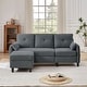 preview thumbnail 33 of 49, 77.36" L Shaped Sectional Sofa with Side Storage Pocket and Reversible Ottoman