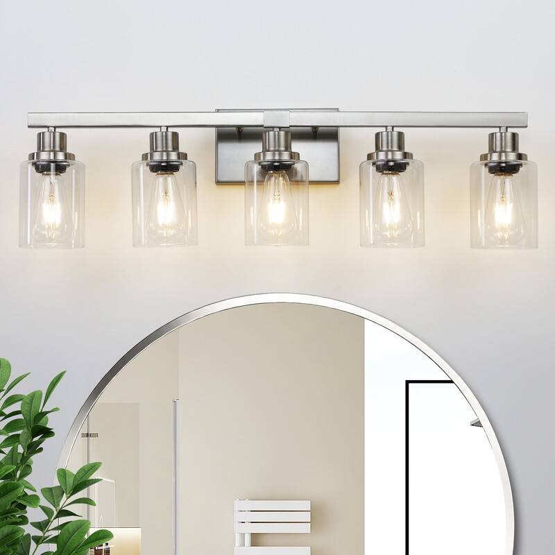 Bathroom Vanity Light With Clear Glass Shades For Vanity Mirror, Bathroom, Or Hallway