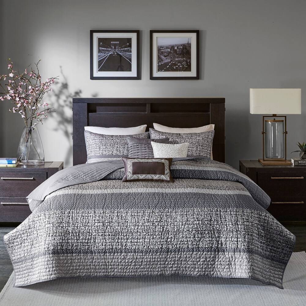 Full/Queen Details about   Madison Park Phoebe 4 Piece Quilted Comforter Set Linen 