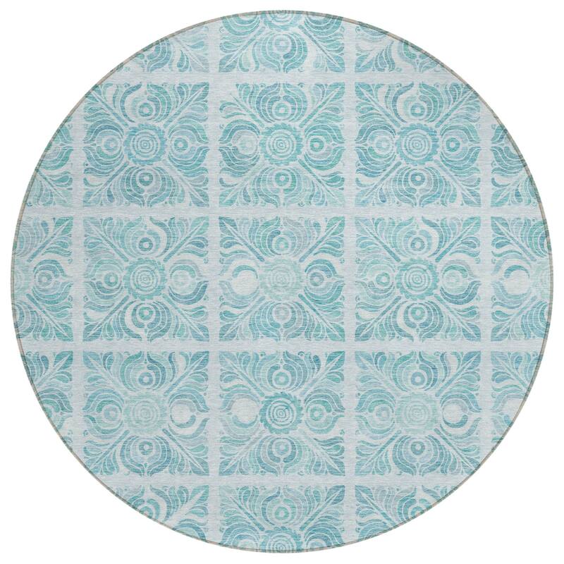 HomeRoots Medallion Transitional Rectangle Outdoor Rug