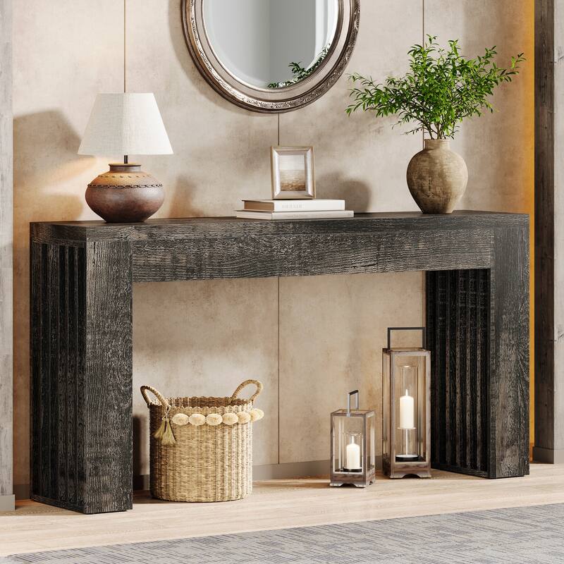Wooden Console Sofa Table, Behind-the-Couch Accent Entryway Table for Entrance Hallway Living Room