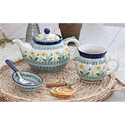 Blue Rose Polish Pottery 60 Ceramika Artystyczna Medium Teapot