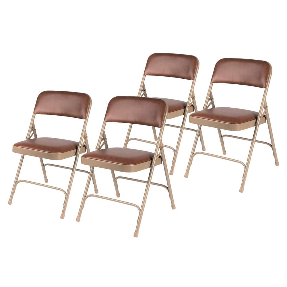 4 Pack Hampden Furnishings Bernadine Collection Vinyl Padded Folding Chair