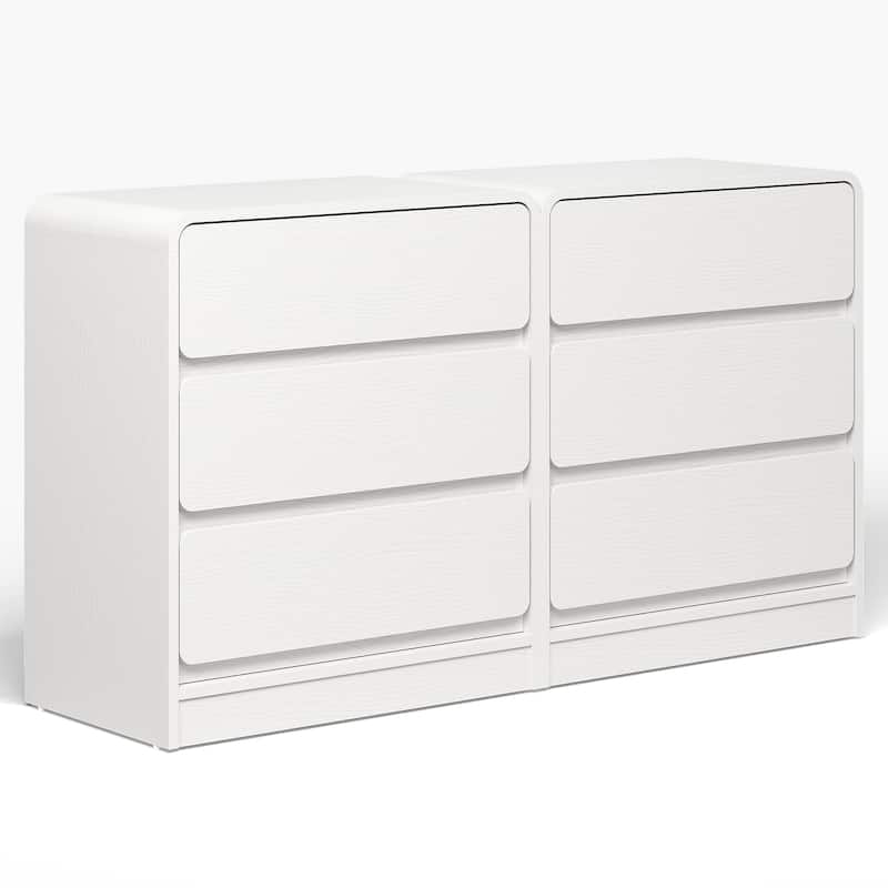 Modern Storage 3-Drawer Nightstand Set of 2 for Bedroom, Nursery, Living Room