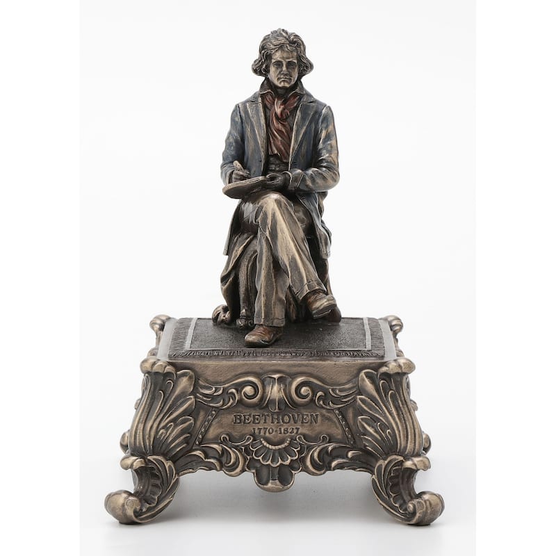 Veronese Design 5.6 H Ludwig Van Beethoven Music Box Cold Cast Bronze