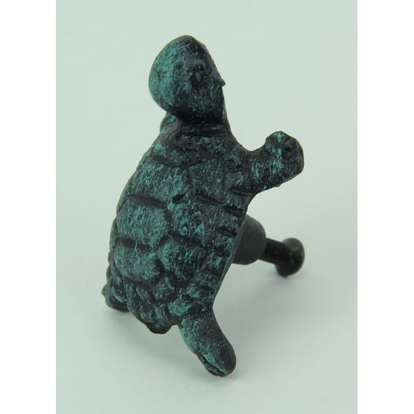 Shop Set Of 12 Distressed Verdigris Finish Cast Iron Turtle Drawer Pulls On Sale Overstock 20725232