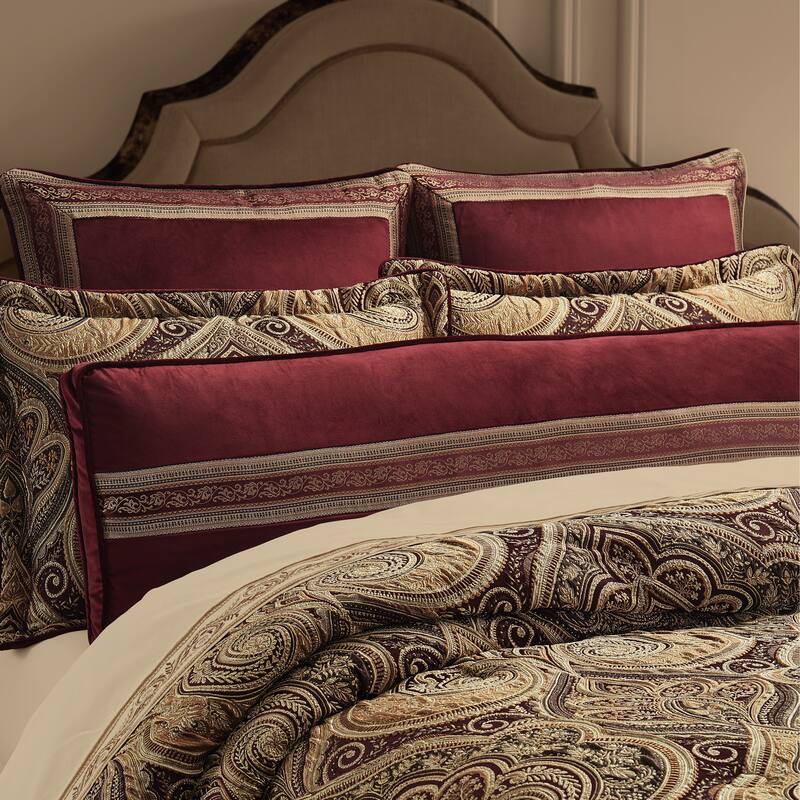 J. Queen New York Calistoga Bolster Decorative Throw Pillow - Accent - Polyester - Crimson