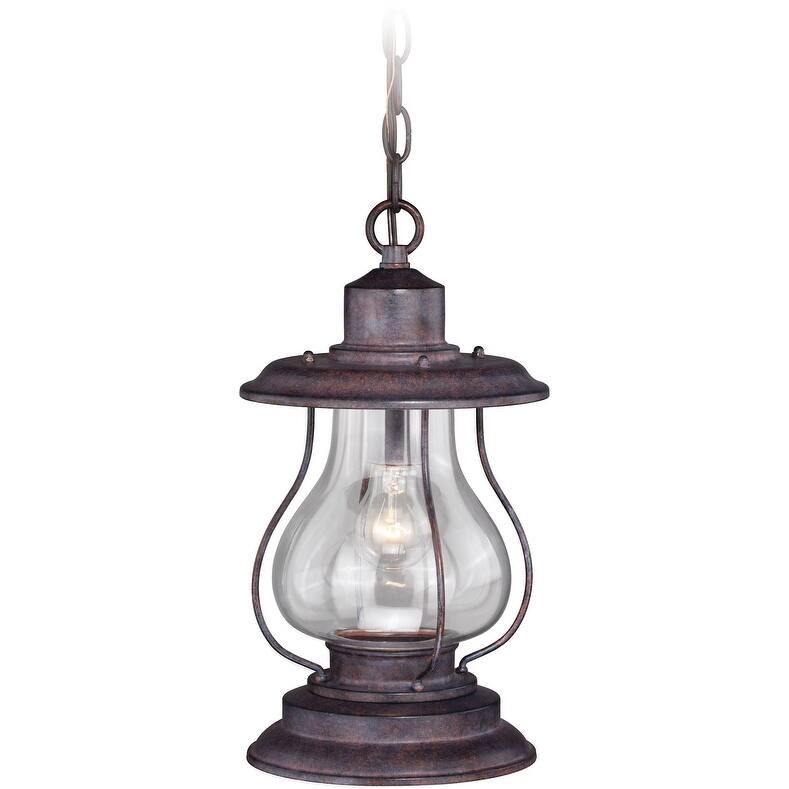 Vaxcel Lighting Dockside 1 Light Mini Pendant with Clear Glass Shade - Weathered Patina