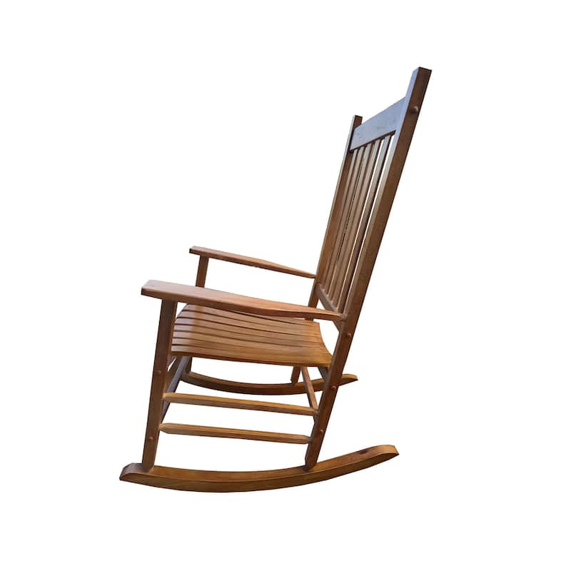 Outdoor Wooden Porch Rocker Chair, Without Mat for Balcony Backyard Lawn
