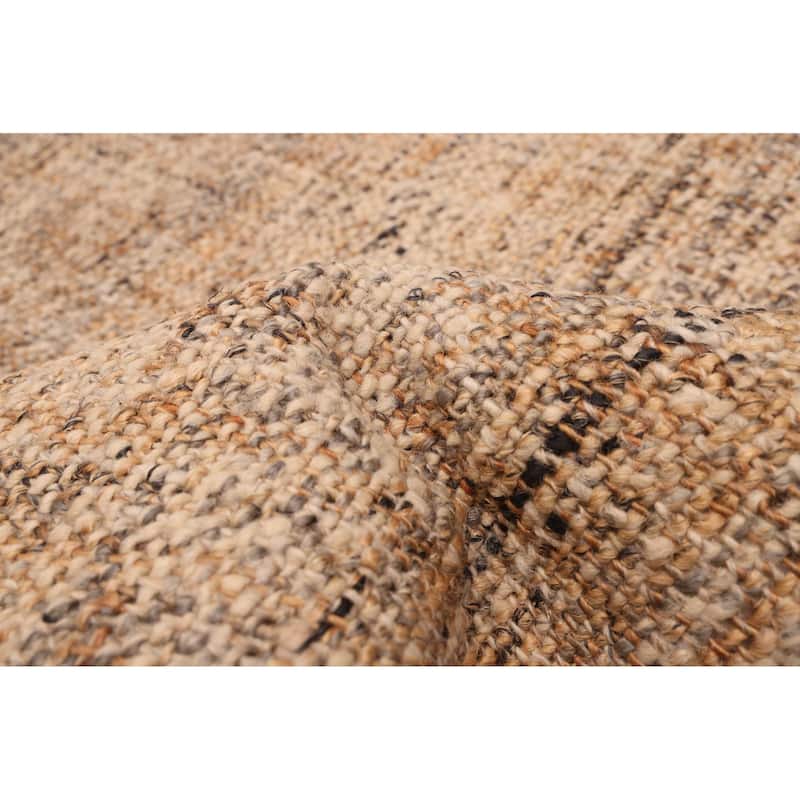 ECARPETGALLERY Flat-Weave Palas Denizli Beige, Tan Wool Rug - 5'7 x 7'7