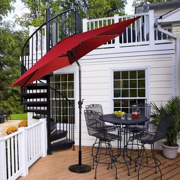 7ft burgandy patio umbrellas Best Choice Products 10ft Offset Cantilever Hanging Market Umbrella, 8 Sturdy Ribs, Easy Adjustment 10 ft shade coverage Costway Patio Umbrella, 2 Piece