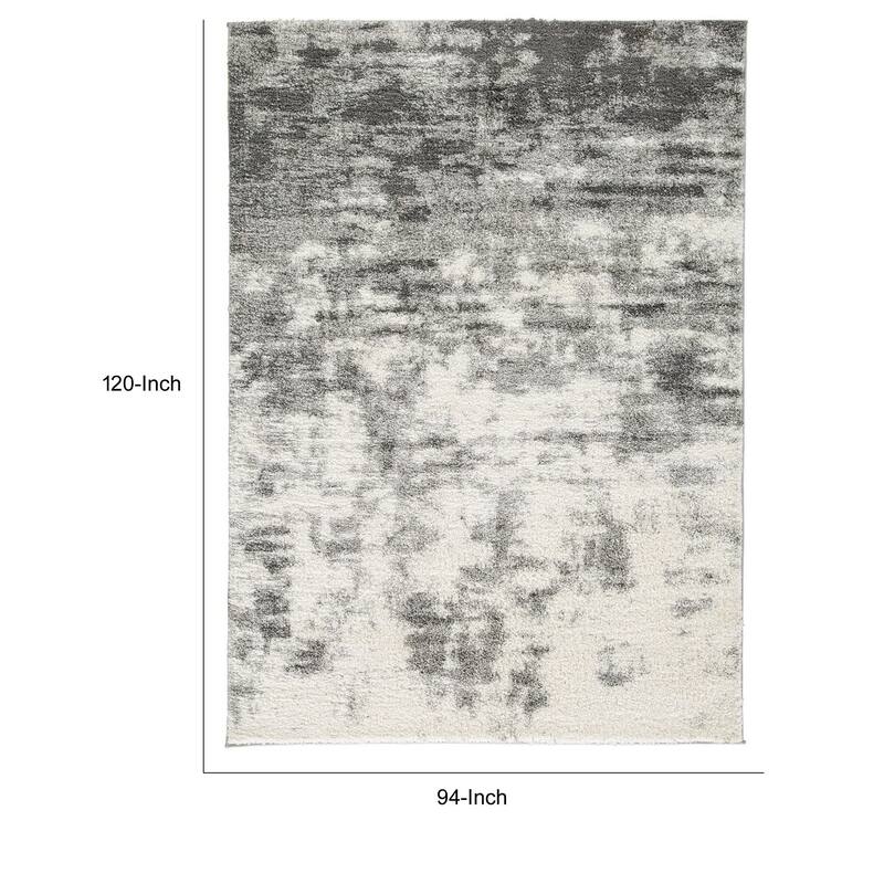 Pax 8 x 10 Modern Area Rug, Smoky Paint Design, Fabric, Large, Cream, Gray - 8 x 10