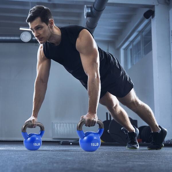 Solid Iron Kettlebells Vinyl Coated Kettlebells Exercise Kettlebell