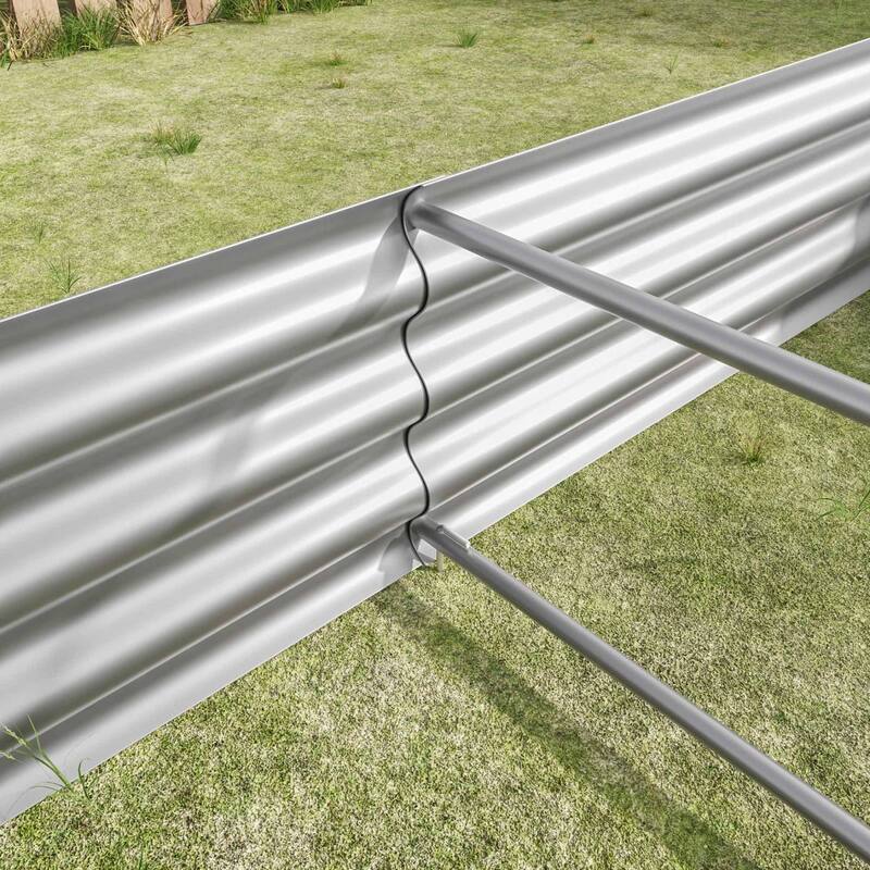 Large Galvanized Metal Raised Garden Bed Open Bottom Rust-Resistant