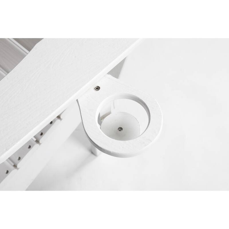 Adirondack Chair Set with Side Table, Folding Adirondack Chairs with Cup Holder, Outdoor Lounge Chairs, 3-Piece