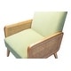 preview thumbnail 29 of 57, Carmina Upholstered Accent Chair with Natural Rattan Arms by HULALA HOME