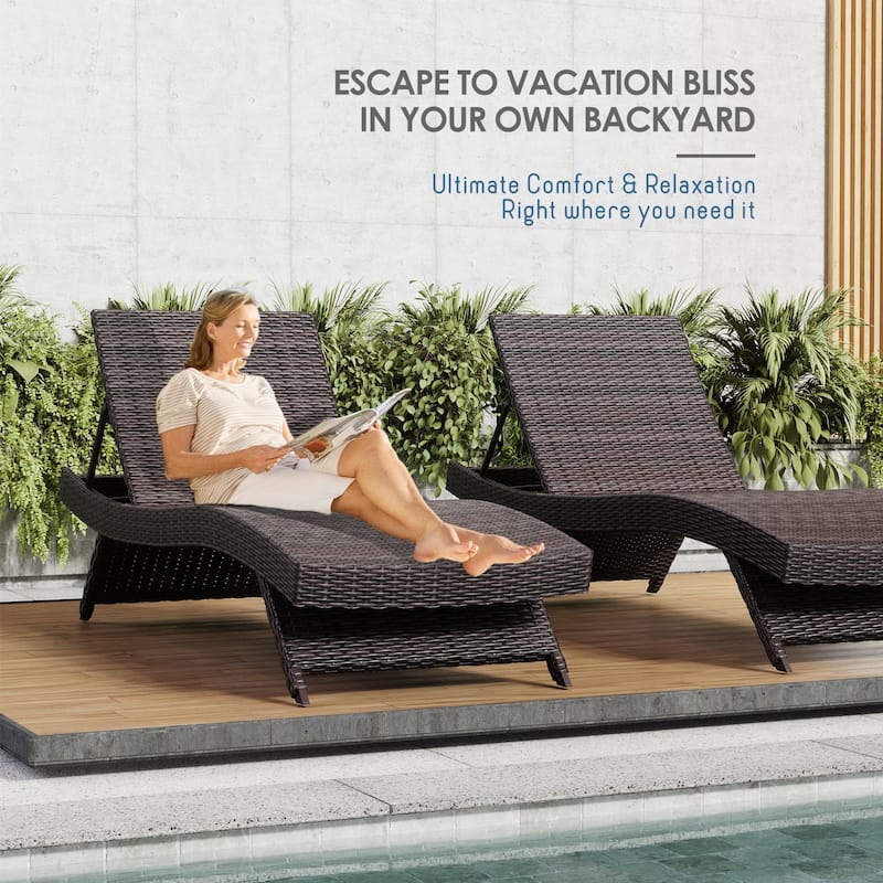 Empyrean Chaise Lounge Chair, Weather-resistant and sturdy, Outdoor Chair with Reclining Backrest - 78.75" x 26" x 38"