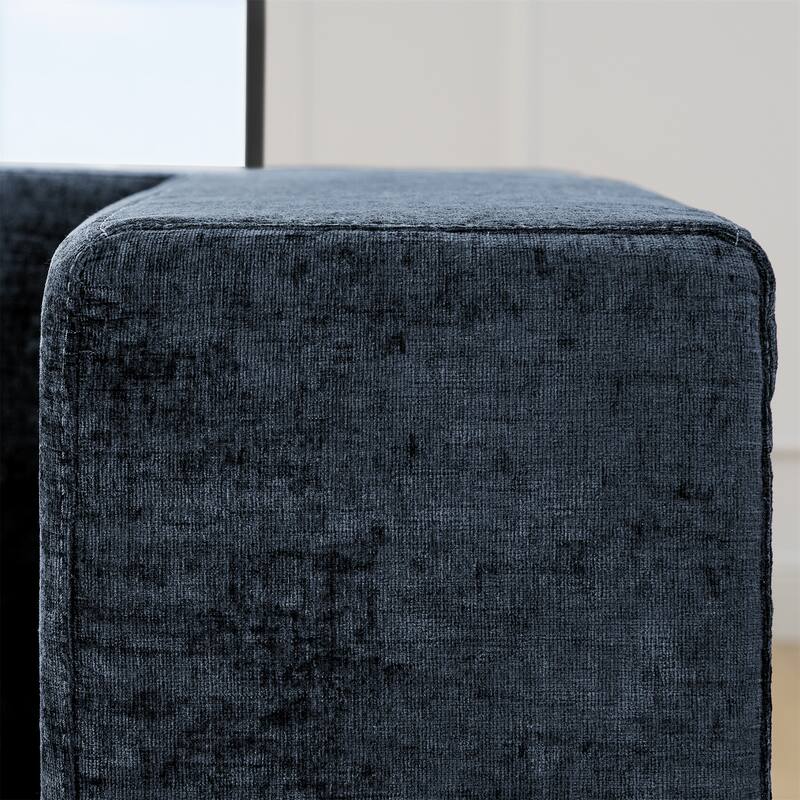 143" Chenille U-Shaped Modular Sectional Sofa with Comfy Chaise, Deep-Seat Design, No Assembly Required