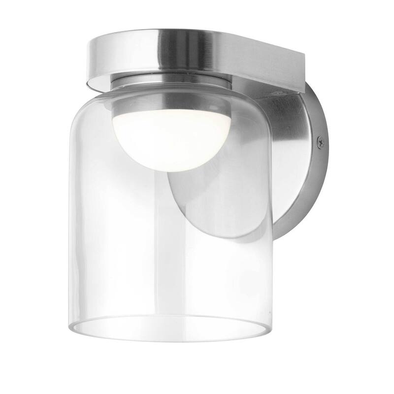 Modern Wall Sconce Chrome Clear Glass Shade 10W Dimmable Light Fixture - 6.75