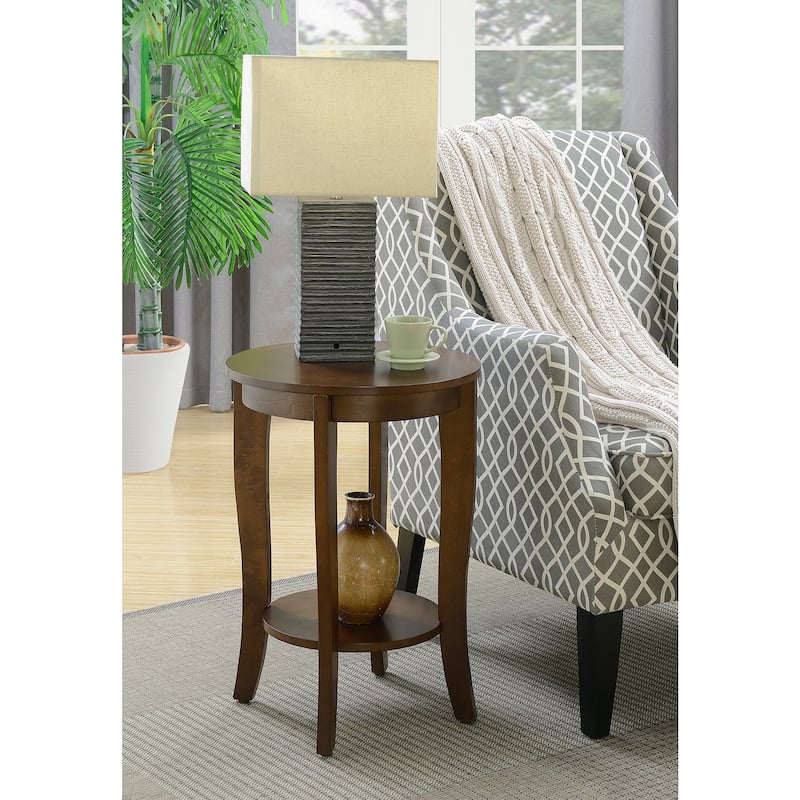 Mid Century Modern End Table with Multi Tier Tabletop Surface and Sleek Design for Lamps, Books and Accessories - 17.75
