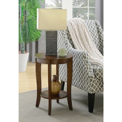 Mid Century Modern End Table with Multi Tier Tabletop Surface and Sleek Design for Lamps, Books and Accessories - 17.75