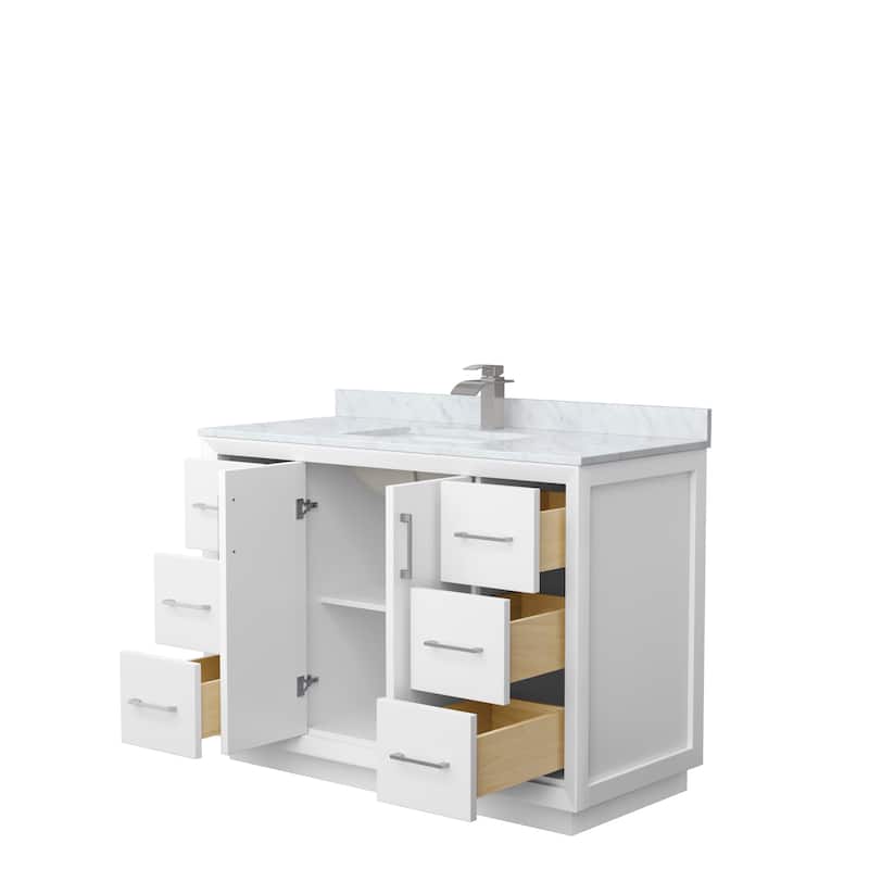 Strada 48-Inch Single Vanity Set, Carrara Marble Top