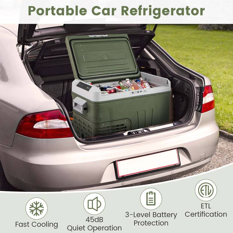 Costway 12 Volt Car Refrigerator 37/53 QT Portable Car Fridge with