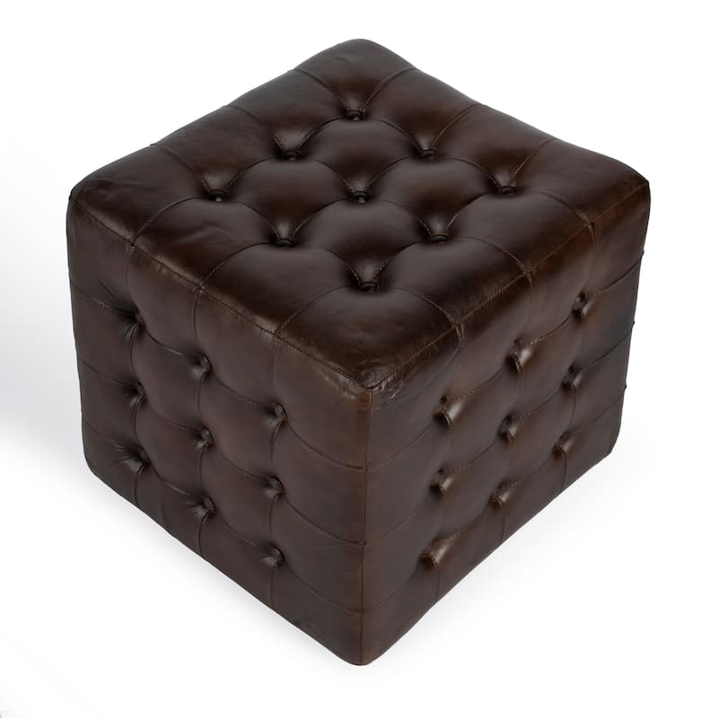 Leon Leather Ottoman