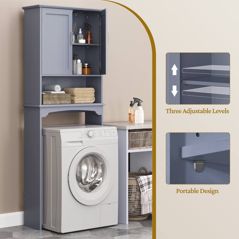 Yaheetech Bathroom Space Saving Organizer Over-the -Toilet with Adjustable Shelf for Bathroom