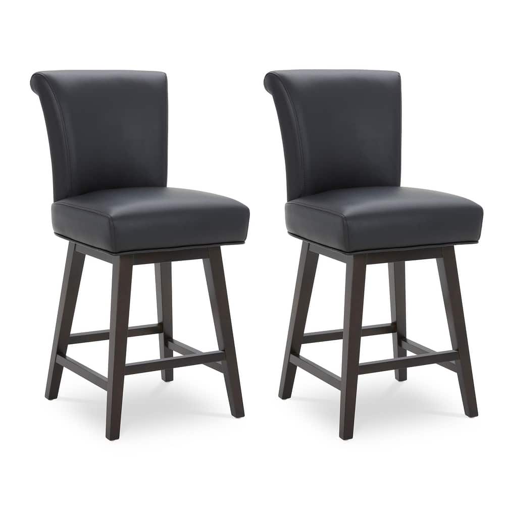 Spruce & Spring Noah Upholstered 26-inch Counter Height Swivel Barstool Set
