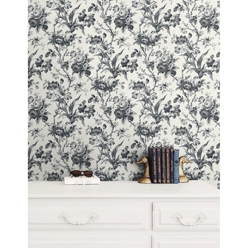 Seabrook Designs En Rose Nonwoven Unpasted Wallpaper
