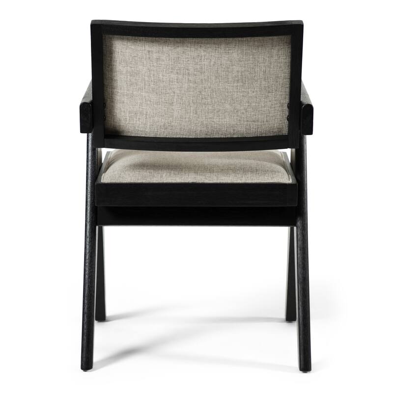 Furniture of America Evrena Modern Black Solid Wood Arm Chair (Set of 2)