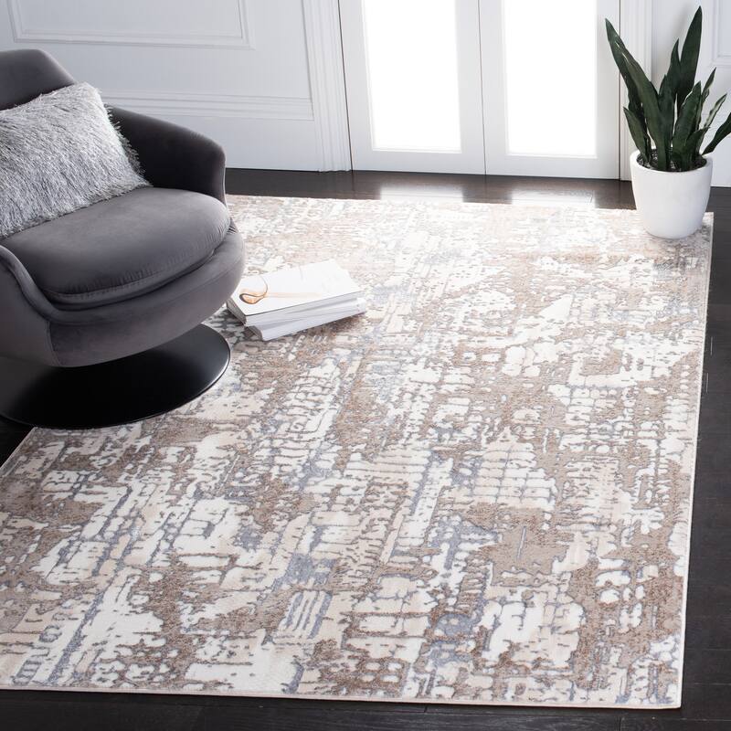 SAFAVIEH Lagoon Kerasoula Modern Abstract Rug - 5'5" x 7'7" - Ivory/Grey