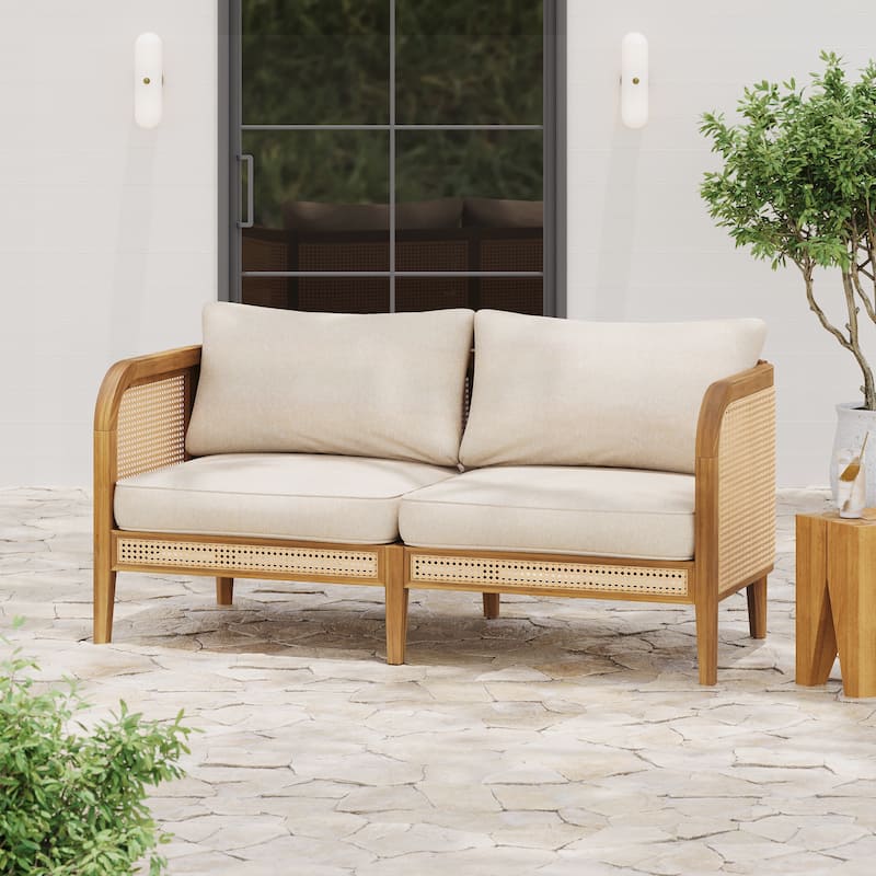 Outdoor Patio Cushioned Sofa - Beige