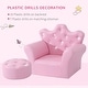 preview thumbnail 3 of 4, Crown-shaped Backrest Kids Sofa with Footstool