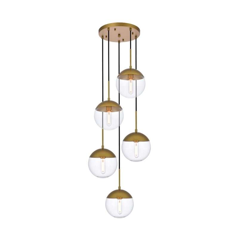 5-Light 18 inch Pendant with Clear Glass - Overstock - 22806942
