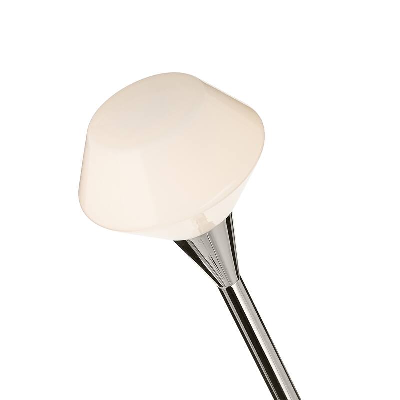 Cassius 39.5 Inch 4 Light Convertible Chandelier with Opal Glass in Polished Nickel