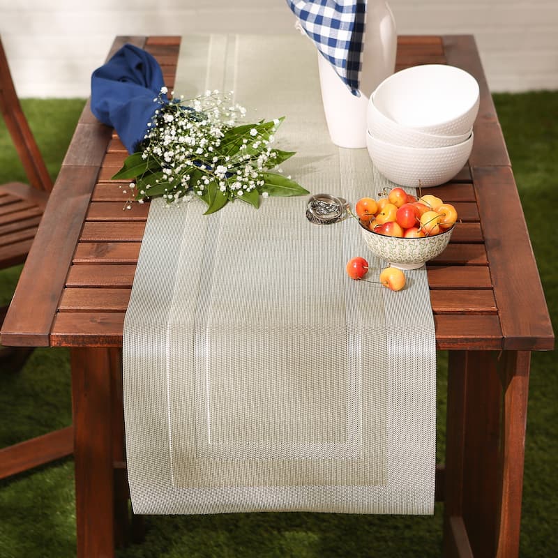 Design Imports PVC Doubleframe Table Runner (0.25 inches high x 14 inches wide x 72 inches deep) - 72"x14"