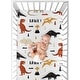 preview thumbnail 4 of 4, Mod Dino Boy Girl Fitted Crib Sheet - Orange Tan Rust Taupe Mustard Yellow Beige Brown Black Modern Dinosaur Boho Dinosaurs