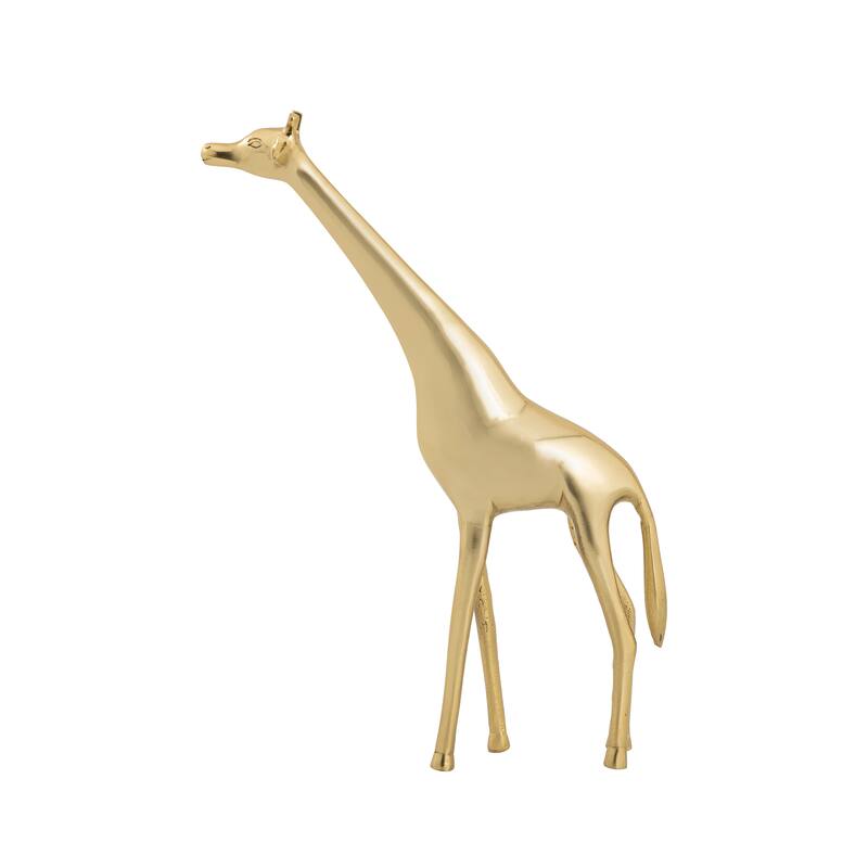 Elk Home Brass Giraffe Polished Brass Metal Sculpture